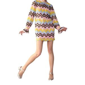 Cynthia Rowley Multicolor Chevron Mini Dress